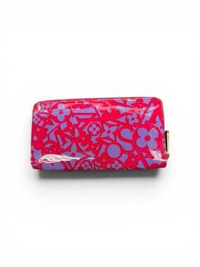 Louis Vuitton Vernis Monogram Graffiti Zippy Wallet Pink Purple Patent Leather